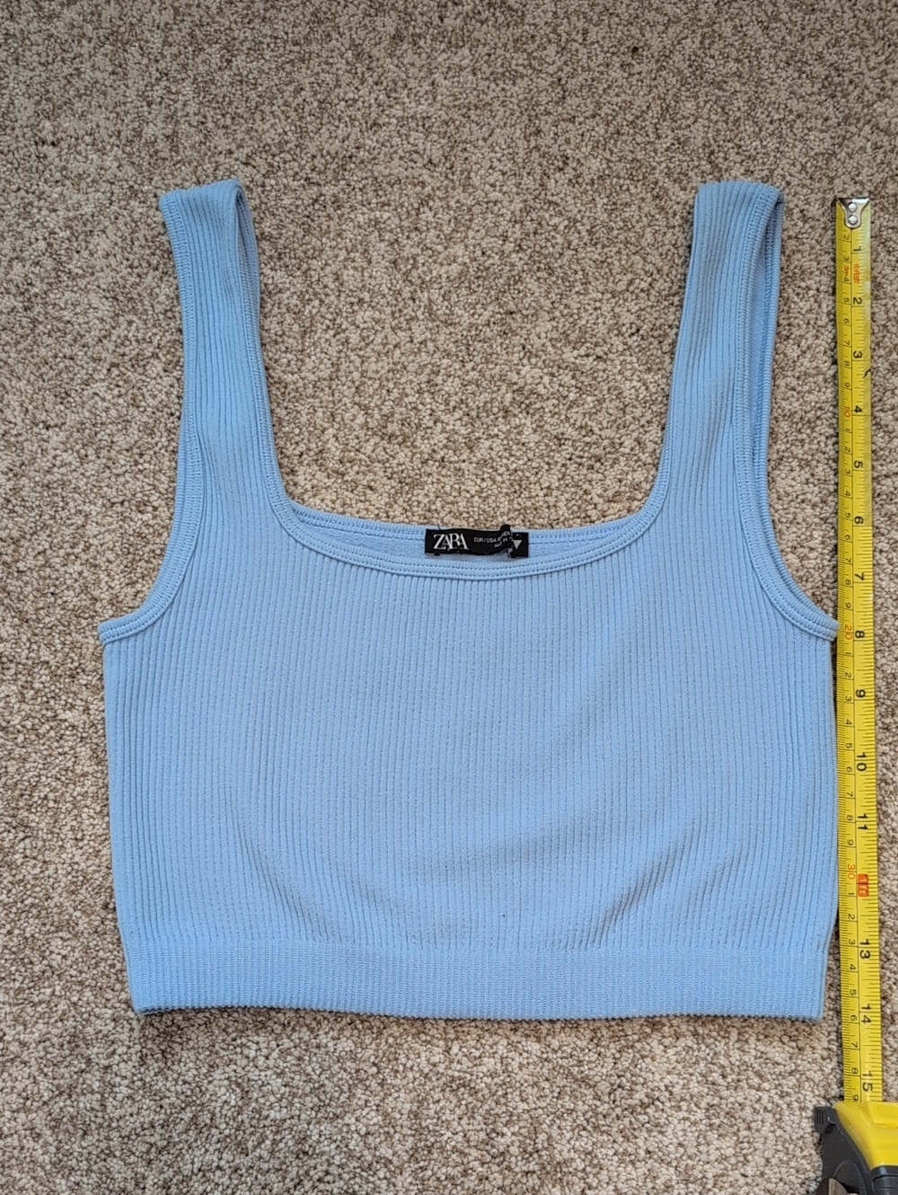 ♻️ Zara Ribbed Crop Tank Top